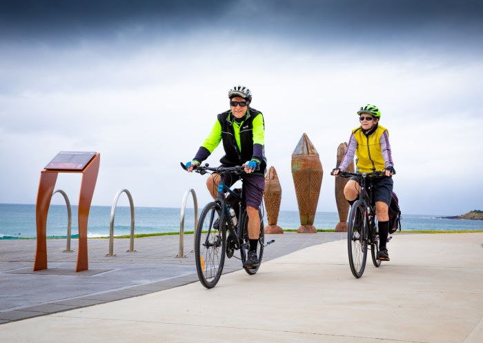 Cycling at Port Kembla Beach in Wollongong, South Coast