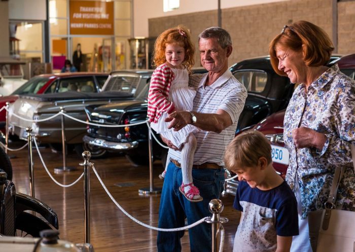 Family at the Parkes Antique Motor Museum, Parkes 