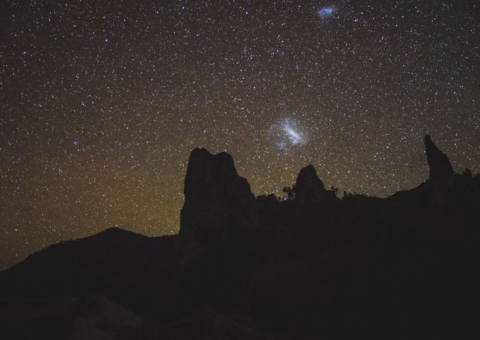 The night sky filled with bright stars over the dark sky park - Warrumbungles