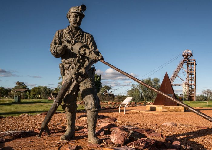 The Cobar Miners Heritage Park commemorates the miners who lost their lives in Cobar mines, Outback NSW