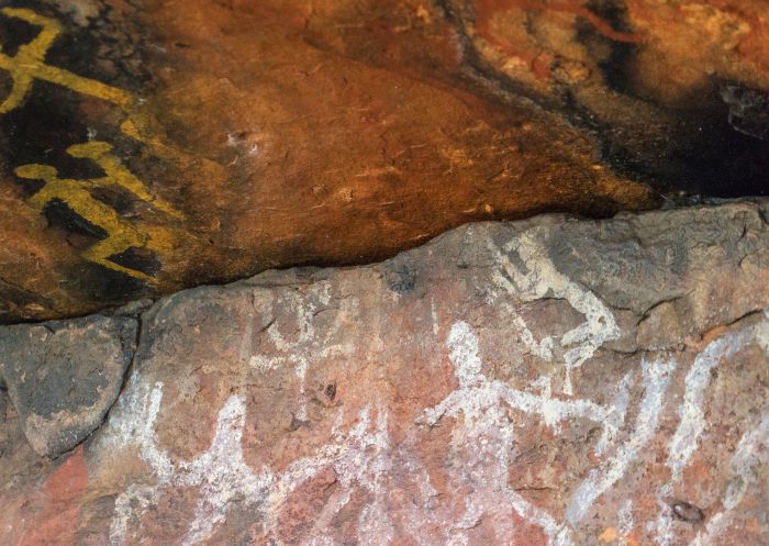 Extensive Aboriginal rock art is protected within the Mt Grenfell Historic Site park and can be reached following the short Mount Grenfell art site walk