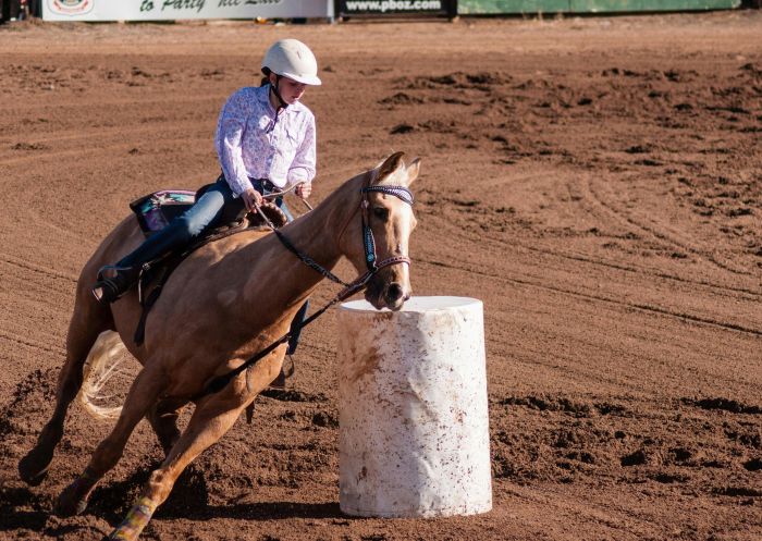 Girl competing at the Coonamble Rodeo and Campdraft, Coonamble