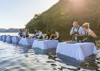 People enjoying Sydney Oyster Farm Tours, Mooney Mooney