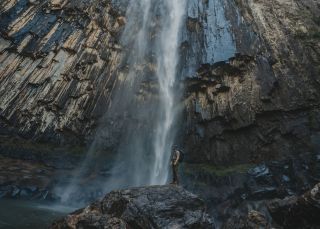 Malerische Landschaftsansichten von Wollumbin, Mount Warning und der Tweed Range