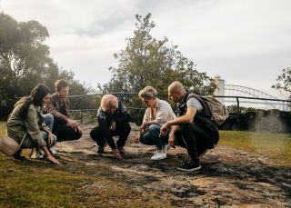Margret Campbell leading a tour at Balls Head, Dreamtime Southern X, Sydney