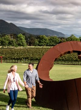 Sculpture walk located at Winmart Wines, Broke