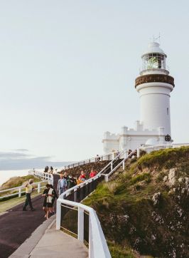 People enjoying a visit to Cape Byron Lighthouse in Byron Bay, North Coast