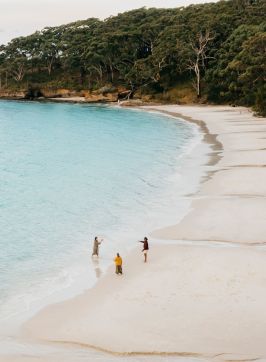 杰維斯海灣（Jervis Bay）墨累斯海灘（Murrays Beach）的鳥瞰圖