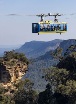 Enjoying an adventure and amazing views on the Beyond Skyway, Katoomba, in the Blue Mountains