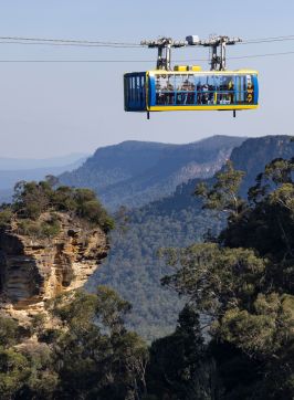 Enjoying an adventure and amazing views on the Beyond Skyway, Katoomba, in the Blue Mountains