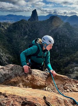 Sunrise on a Climber in the Warrumbungles, Blue Mountains Climbing School, Blackheath - Credit: Blue Mountains Climbing School 