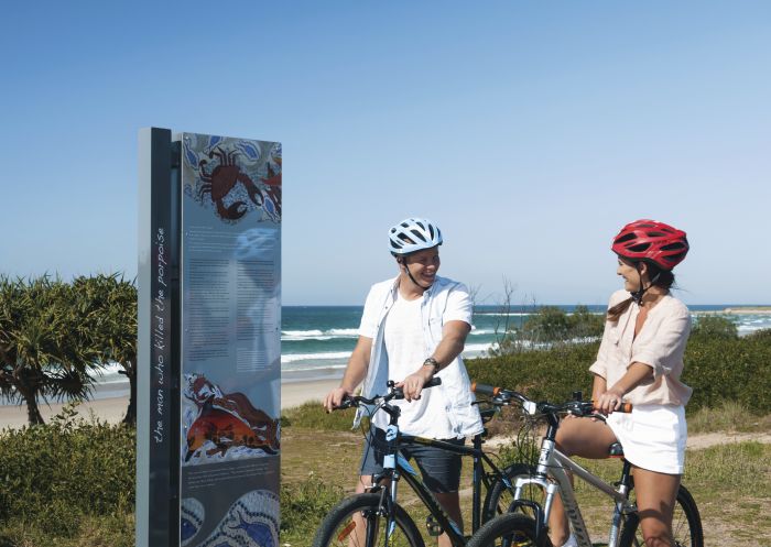 Bike ride on the shared coastal pathway trail in Ballina 