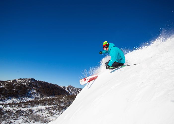 Skier at Smiggins Hole in Perisher