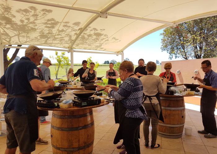 People attending a cooking lesson with Majors Lane Cooking School, Lovedale