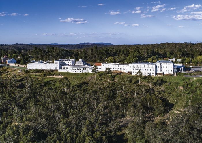 Aerial view of the Hydro Majestic Hotel, Medlow Bath in the Blue Mountains