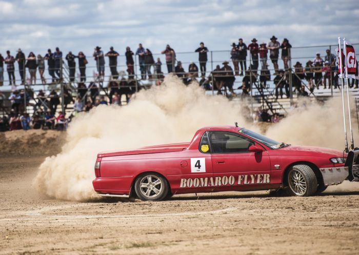 Ute competing in a Deni Ute Muster driving challenge in Deniliquin