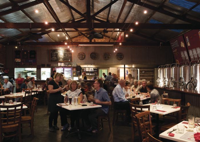 Diners enjoying an evening of food and drink at Mudgee Brewing Co., Mudgee