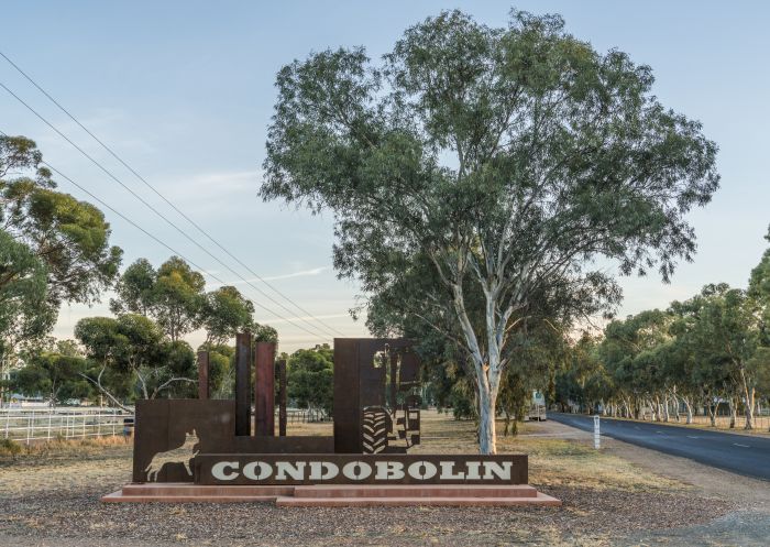 Sign welcoming visitors to Condobolin in Country NSW
