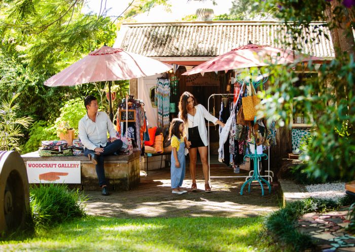 Family shopping at the local markets in Bellingen on the North Coast