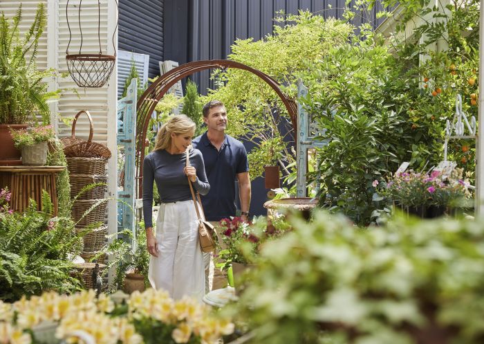 Couple enjoying a day of shopping at Dirty Janes antique market, Bowral