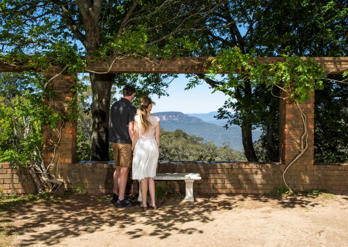 Couple enjoying a visit to the scenic Everglades Historic House and Gardens, Leura in the Blue Mountains