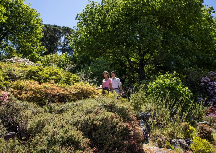 Couple enjoying a visit to the scenic Everglades Historic House and Gardens at Leura in Katoomba Area, Blue Mountains