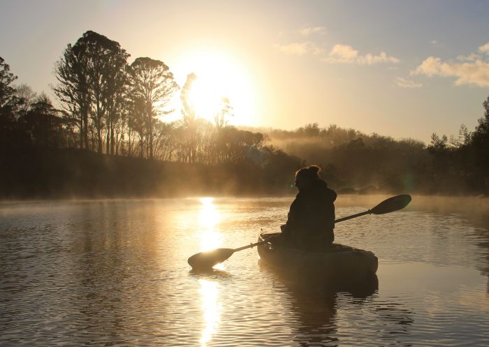 Kayaking at sunrise in Eden