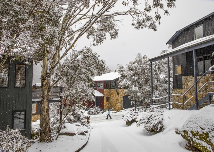 Snow covering the landscape in Thredbo, Snowy Mountains