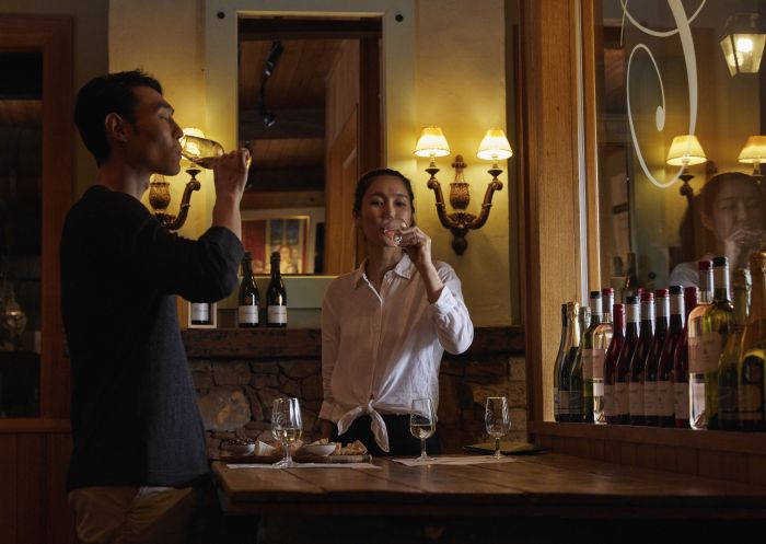 Couple enjoying a Pinot Masterclass experience at Centennial Vineyards in Bowral, Southern Highlands