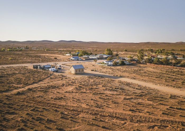Aerial overlooking the outback town of Silverton in Broken Hill 