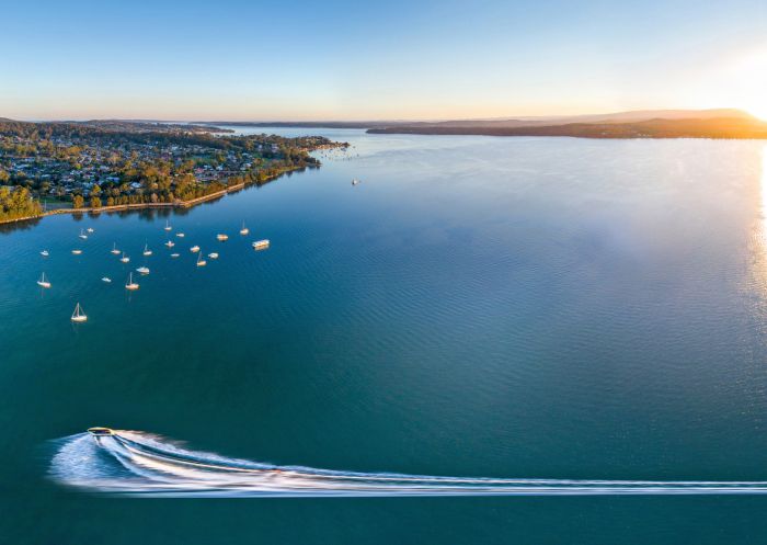 View of Lake Macquarie from The Esplanade Motel in Warners Bay, Lake Macquarie Area, North Coast