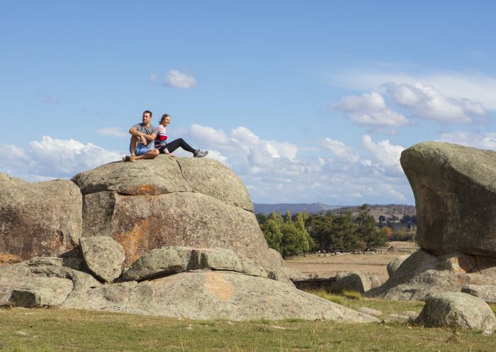 Couple enjoying a visit to the Stonehenge Recreational Area, Glen Innes