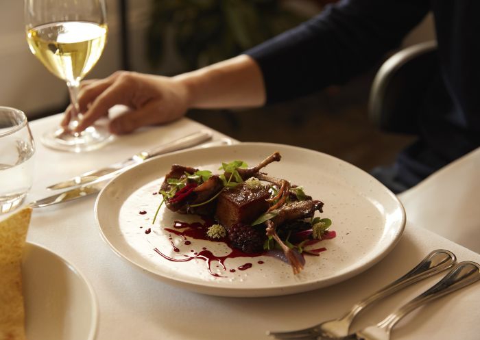 Elegant dish made from the freshest and highest quality ingredients at Eschalot restaurant, Berrima