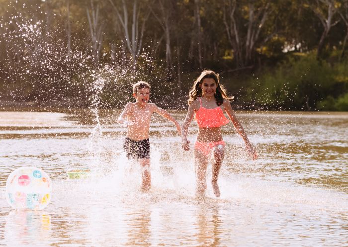 Children enjoying a day at Riverside: Wagga Wagga Beach in The Riverina, Country NSW
