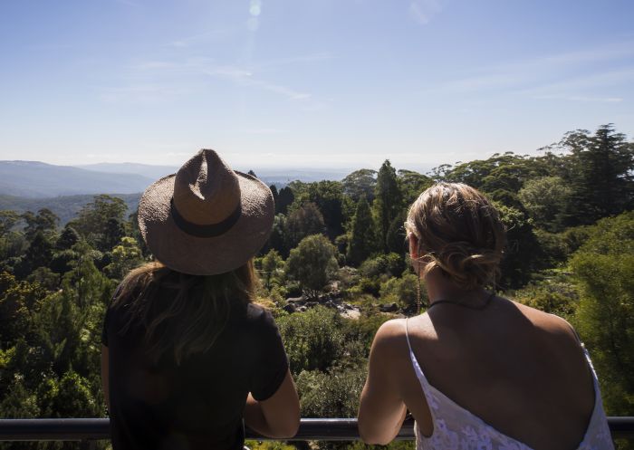 Women enjoying the scenic grounds of Blue Mountains Botanic Garden in Mount Tomah, Blue Mountains