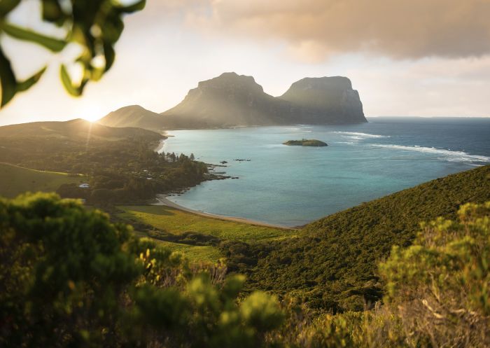 Sun rising over Mount Lidgbird and Mount Gower, Lord Howe Island