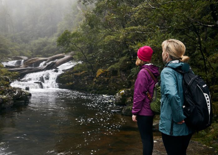 Two women hiking the Gloucester Tops circuit in Barrington Tops National Park