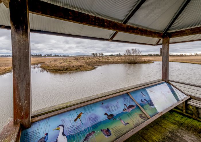 Bird hide, Mother of Ducks Lagoon Nature Reserve at Guyra in Armidale, Country NSW