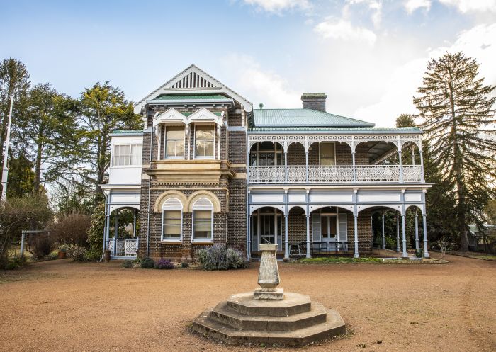 Exterior view of the heritage-listed Saumarez Homestead building in Armidale
