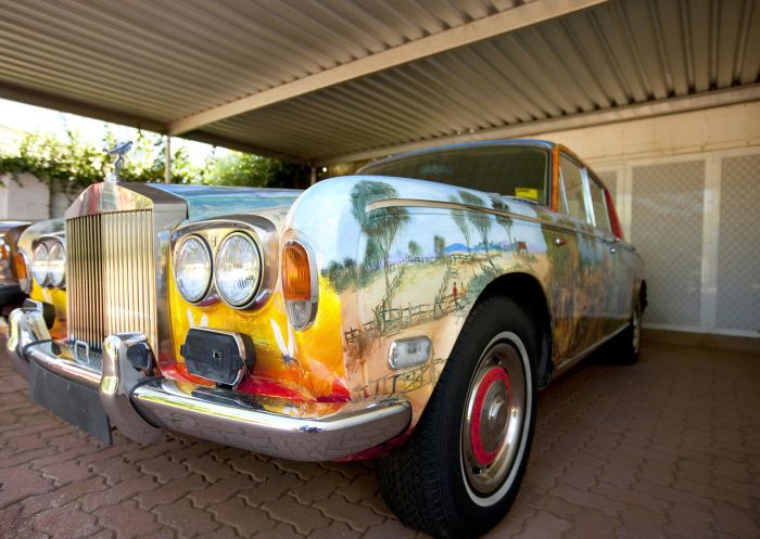 Pro Hart painted Rolls Royce in Broken Hill, Outback