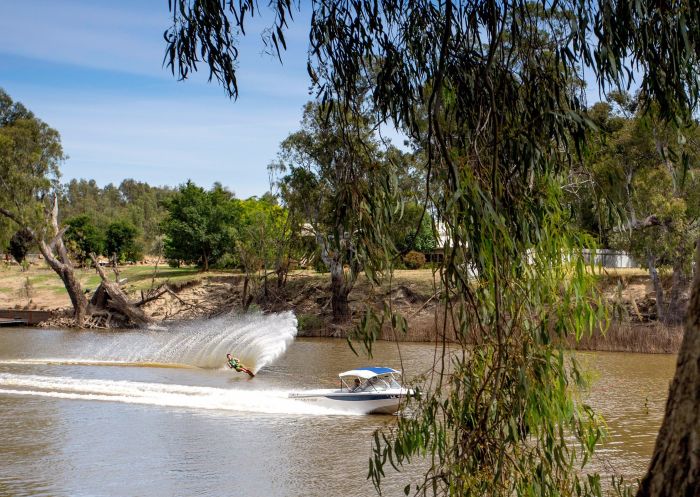 Go water skiing on the Edward River at BIG4 Deniliquin Holiday Park in Deniliquin, The Murray 