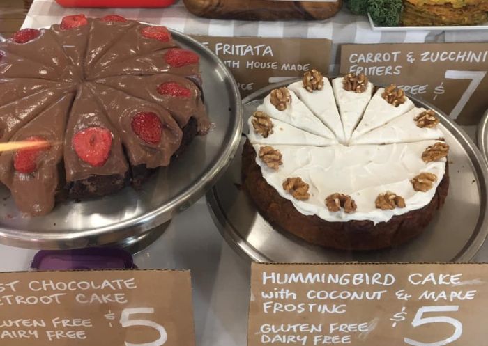Cake stall at Tilba Market in Tilba, Batemans bay and Eurobodalla in South Coast