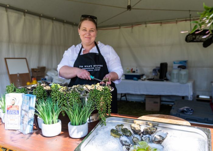Oysters freshly shucked at South Coast Food & Wine Festival in Huskisson