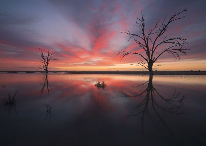 A scenic sunrise at Menindee Lakes, Menindee in Broken hill area, Outback NSW