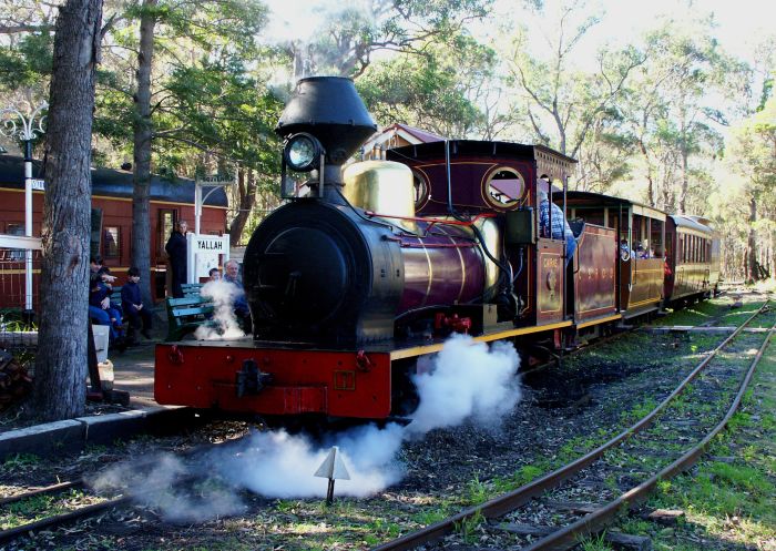 Steam train at the Illawarra Light Railway Museum in Albion Park, Illawarra