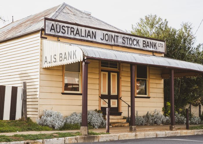 The heritage listed Australian Joint Stock Bank on Herbert Street, Gulgong in Mudgee