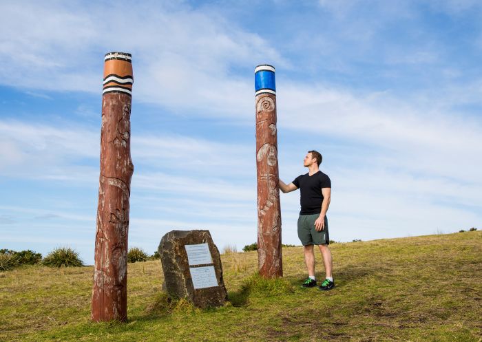 Dreaming Poles located along the Kiama Coastal Walk in Kiama, South Coast