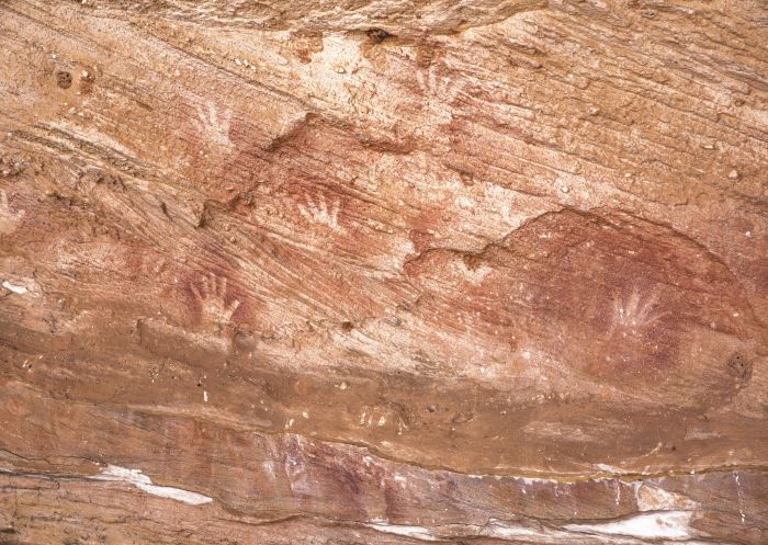 Aboriginal rock art at Mutawintji Historic Site in Mutawintji National Park, Outback NSW