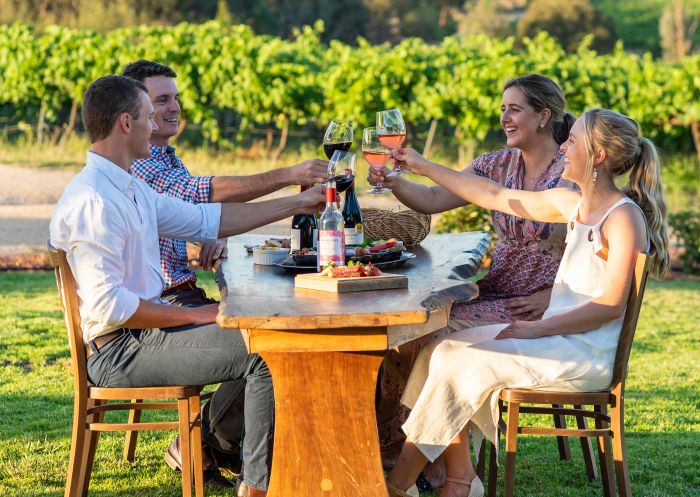 Couples enjoying food and wine at Grove Estate Wines - Grove Estate Wines - Young - Capital Country