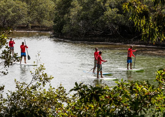 Stand-up paddleboarding tour with Wajaana Yaam Gumbaynggirr Adventure Tours, Moonee Creek